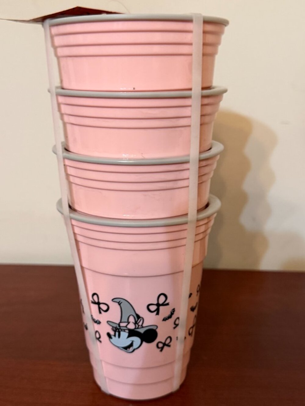 Spooky Night Pink Ghost Bowls Set of 4 Halloween Melamine Candy Snack Bowls